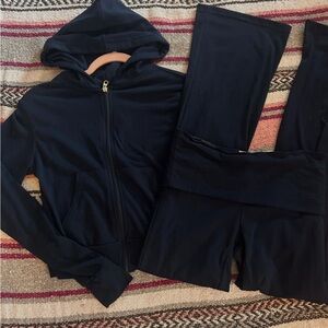 Women's navy zip up and Pants Set